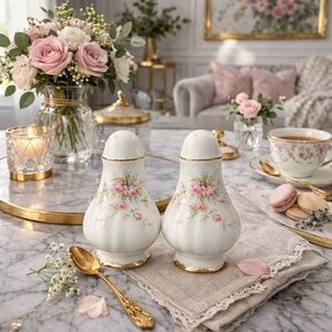 Paragon Victoriana Rose Salt & Pepper Shakers Set – Bone China England
